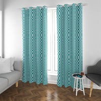 Cyan Filipino Binakol Motifs Window Curtain Mabuhay Philippines Festival Kusikus Pattern