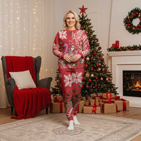 Personalized Hawaii Christmas Pajama Set Mele Kalikimaka Chilling Shaka Santa Flamingo - Polynesian Pride