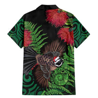 Meri Kirihimete New Zealand Family Matching Mermaid Dress and Hawaiian Shirt Piwakawaka Koru Fern Mix Pohutukawa - Polynesian Pride