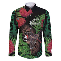 Meri Kirihimete New Zealand Family Matching Puletasi and Hawaiian Shirt Piwakawaka Koru Fern Mix Pohutukawa - Polynesian Pride