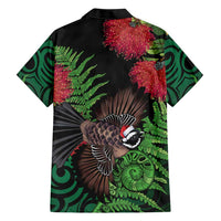 Meri Kirihimete New Zealand Hawaiian Shirt Piwakawaka Koru Fern Mix Pohutukawa - Polynesian Pride
