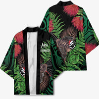 Meri Kirihimete New Zealand Kimono Piwakawaka Koru Fern Mix Pohutukawa - Polynesian Pride