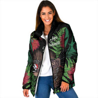 Meri Kirihimete New Zealand Padded Jacket Piwakawaka Koru Fern Mix Pohutukawa - Polynesian Pride