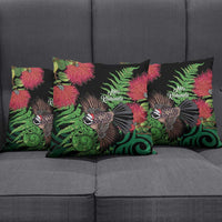 Meri Kirihimete New Zealand Pillow Cover Piwakawaka Koru Fern Mix Pohutukawa - Polynesian Pride