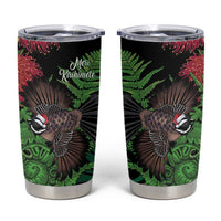 Meri Kirihimete New Zealand Tumbler Cup Piwakawaka Koru Fern Mix Pohutukawa - Polynesian Pride
