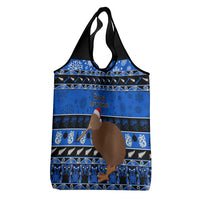 New Zealand Christmas Grocery Bag Aotearoa Kiwi Meri Kirihimete Blue Version
