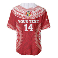 Custom Tonga Mate Maa Baseball Jersey Go Champions Tongan Ngatu - Red LT14 - Polynesian Pride