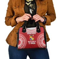 Custom Tonga Mate Maa Shoulder Handbag Go Champions Tongan Ngatu - Red