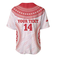 Custom Tonga Mate Maa Baseball Jersey Go Champions Tongan Ngatu - White LT14 - Polynesian Pride