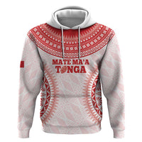 Custom Tonga Mate Maa Hoodie Go Champions Tongan Ngatu - White LT14 Pullover Hoodie White - Polynesian Pride