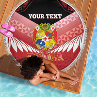 Custom Mate Maa Tonga XIII Beach Blanket Tongan Kupesi Ngatu - Rugby Style