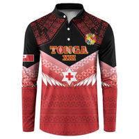 Custom Mate Maa Tonga XIII Button Sweatshirt Tongan Kupesi Ngatu - Rugby Style
