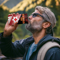 Personalised Mate Maa Tonga XIII 4 in 1 Can Cooler Tumbler Tongan Kupesi Ngatu - Rugby Style