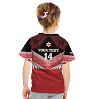 Custom Mate Maa Tonga XIII Kid T Shirt Tongan Kupesi Ngatu - Rugby Style