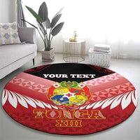 Custom Mate Maa Tonga XIII Round Carpet Tongan Kupesi Ngatu - Rugby Style LT14 - Polynesian Pride