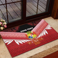 Custom Mate Maa Tonga XIII Rubber Doormat Tongan Kupesi Ngatu - Rugby Style
