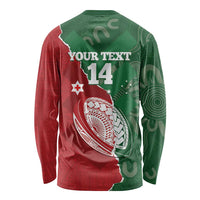 Custom Tonga And Australia Rugby Long Sleeve Shirt Mate Maa Tongan Ngatu Mix Kangaroos Aboriginal LT14 - Polynesian Pride