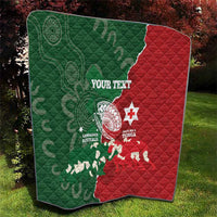 Custom Tonga And Australia Rugby Quilt Mate Maa Tongan Ngatu Mix Kangaroos Aboriginal LT14 - Polynesian Pride