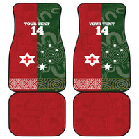 Custom Mate Maa Tonga And Kangaroo Australia Car Mats Tongan Kupesi Mix Aboriginal Art