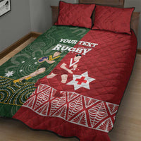 Custom Mate Maa Tonga And Kangaroo Australia Quilt Bed Set Tongan Kupesi Mix Aboriginal Art