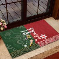 Custom Mate Maa Tonga And Kangaroo Australia Rubber Doormat Tongan Kupesi Mix Aboriginal Art
