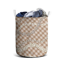 Brown Aloha Hawaii Shell Lei Laundry Basket Palaka Hebrew Cone Honey Cowrie Elegant Curves - Polynesian Pride