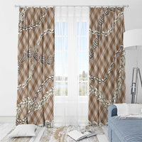 Brown Aloha Hawaii Shell Lei Window Curtain Palaka Hebrew Cone Honey Cowrie Elegant Curves - Polynesian Pride