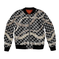 Black Aloha Hawaii Shell Lei Bomber Jacket Palaka Hebrew Cone Honey Cowrie Elegant Curves - Polynesian Pride