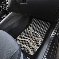Black Aloha Hawaii Shell Lei Car Mats Palaka Hebrew Cone Honey Cowrie Elegant Curves - Polynesian Pride