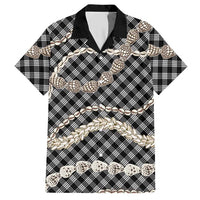 Black Aloha Hawaii Shell Lei Hawaiian Shirt Palaka Hebrew Cone Honey Cowrie Elegant Curves LT14 Black - Polynesian Pride