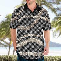 Black Aloha Hawaii Shell Lei Hawaiian Shirt Palaka Hebrew Cone Honey Cowrie Elegant Curves LT14 - Polynesian Pride