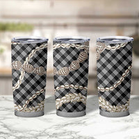 Black Aloha Hawaii Shell Lei Tumbler Cup Palaka Hebrew Cone Honey Cowrie Elegant Curves - Polynesian Pride