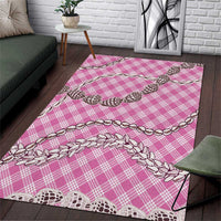 Pink Aloha Hawaii Shell Lei Area Rug Palaka Hebrew Cone Honey Cowrie Elegant Curves - Polynesian Pride