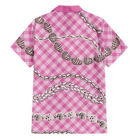 Pink Aloha Hawaii Shell Lei Hawaiian Shirt Palaka Hebrew Cone Honey Cowrie Elegant Curves LT14 - Polynesian Pride