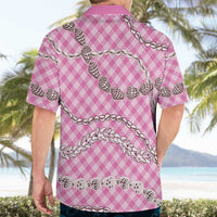 Pink Aloha Hawaii Shell Lei Hawaiian Shirt Palaka Hebrew Cone Honey Cowrie Elegant Curves LT14 - Polynesian Pride