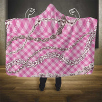 Pink Aloha Hawaii Shell Lei Hooded Blanket Palaka Hebrew Cone Honey Cowrie Elegant Curves - Polynesian Pride