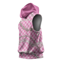 Pink Aloha Hawaii Shell Lei Sleeveless Hoodie Palaka Hebrew Cone Honey Cowrie Elegant Curves - Polynesian Pride