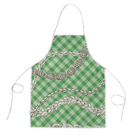 Green Aloha Hawaii Shell Lei Apron Palaka Hebrew Cone Honey Cowrie Elegant Curves LT14 Green - Polynesian Pride