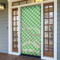 Green Aloha Hawaii Shell Lei Door Cover Palaka Hebrew Cone Honey Cowrie Elegant Curves - Polynesian Pride