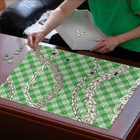Green Aloha Hawaii Shell Lei Puzzle Palaka Hebrew Cone Honey Cowrie Elegant Curves LT14 - Polynesian Pride