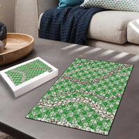Green Aloha Hawaii Shell Lei Puzzle Palaka Hebrew Cone Honey Cowrie Elegant Curves LT14 - Polynesian Pride