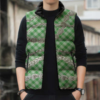 Green Aloha Hawaii Shell Lei Sleeveless Puffer Jacket Palaka Hebrew Cone Honey Cowrie Elegant Curves LT14 - Polynesian Pride