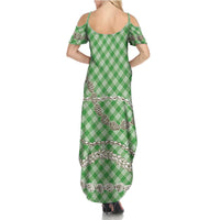 Green Aloha Hawaii Shell Lei Summer Maxi Dress Palaka Hebrew Cone Honey Cowrie Elegant Curves LT14 - Polynesian Pride