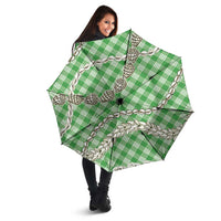 Green Aloha Hawaii Shell Lei Umbrella Palaka Hebrew Cone Honey Cowrie Elegant Curves LT14 - Polynesian Pride