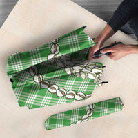Green Aloha Hawaii Shell Lei Umbrella Palaka Hebrew Cone Honey Cowrie Elegant Curves LT14 - Polynesian Pride