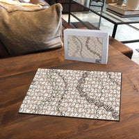 Beige Aloha Hawaii Shell Lei Puzzle Palaka Hebrew Cone Honey Cowrie Elegant Curves - Polynesian Pride