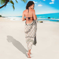 Beige Aloha Hawaii Shell Lei Sarong Palaka Hebrew Cone Honey Cowrie Elegant Curves - Polynesian Pride