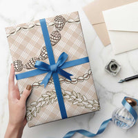 Beige Aloha Hawaii Shell Lei Wrapping Paper Palaka Hebrew Cone Honey Cowrie Elegant Curves - Polynesian Pride