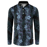Purple Paradise Hawaii Shell Lei Button Sweatshirt Hawaiian Sunrise Shell Hebrew Cone Plumeria LT14 Purple - Polynesian Pride