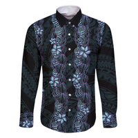 Purple Paradise Hawaii Shell Lei Family Matching Off Shoulder Maxi Dress and Hawaiian Shirt Hawaiian Sunrise Shell Hebrew Cone Plumeria - Polynesian Pride